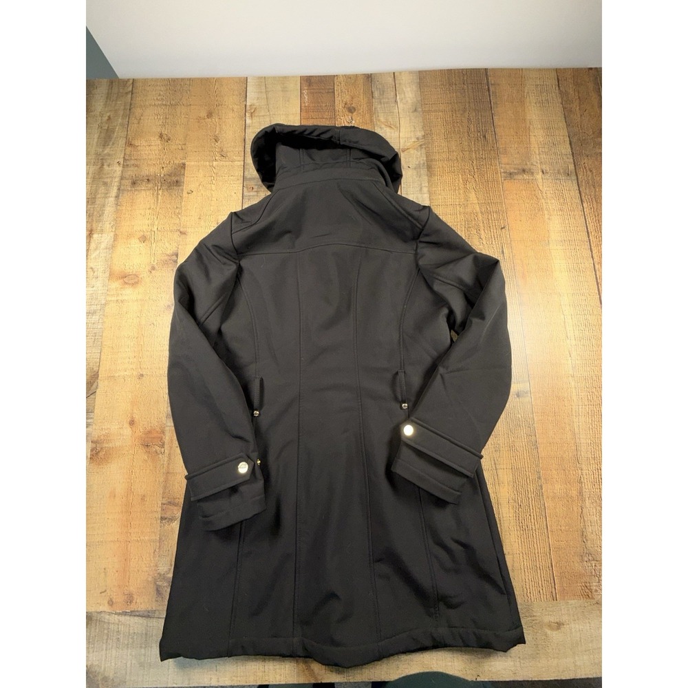 Michael Kors Women Black Utility Jacket Full Zip Hooded Gold Hardware Size M - Picture 8 of 8